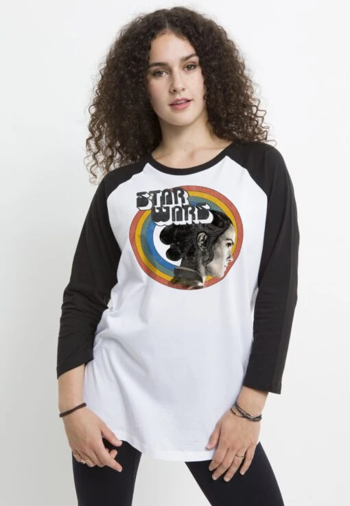 Star Wars The Rise Of Skywalker Vintage ReyMaglietta A Manica LungaWhite Black Donna T-shirt E Top H3A21DBCX-T11
