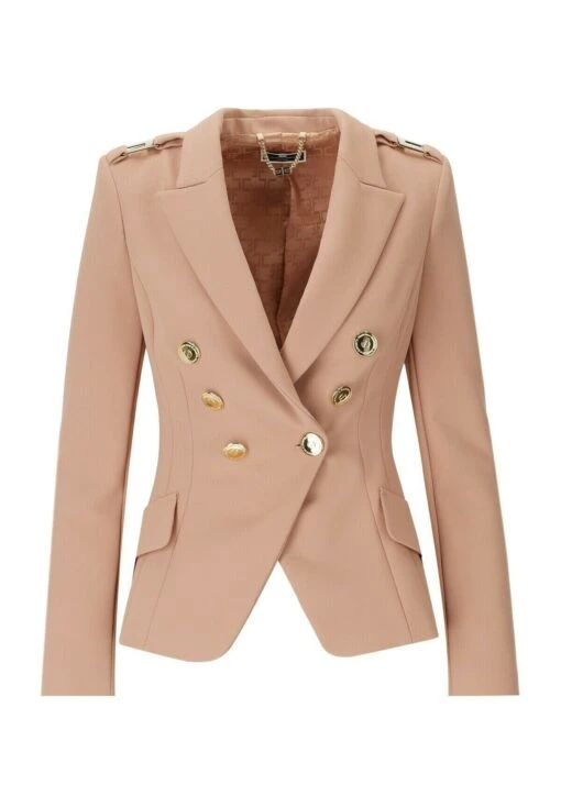 Doppiopetto Con Logo Elisabetta FranchiBlazerNude Donna Giacche E Blazer EF121G04M-J11