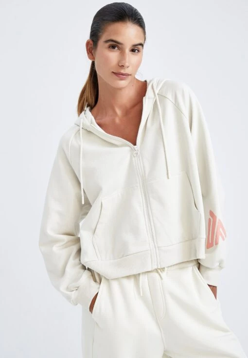 DeFacto Cover Up Felpa Con ZipBeige Donna Felpe DEZ21J0HU-B11